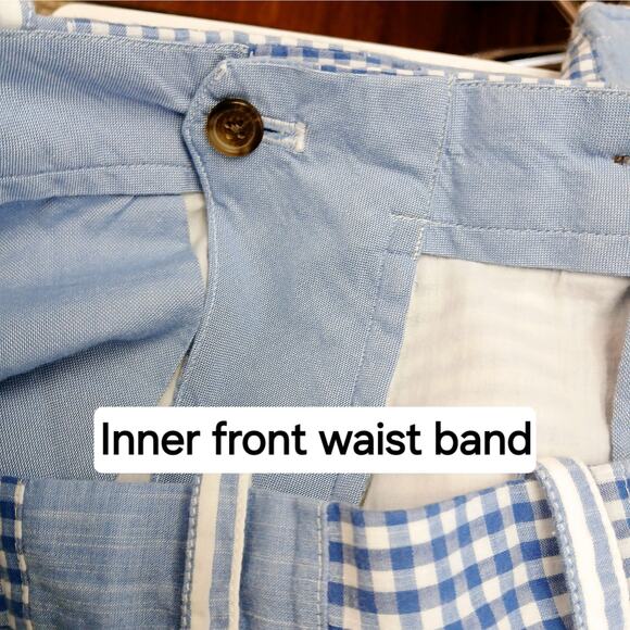 Brooks Brothers SZ 38 Blue Patchwork Plaid Madras 9" 100% Cotton Plaid Shorts - Picture 5 of 8